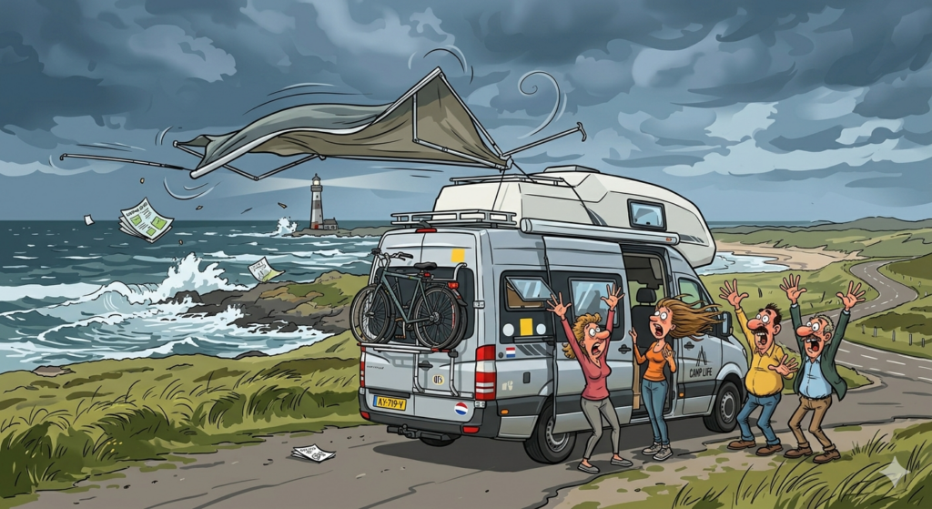 Let op je camper luifel